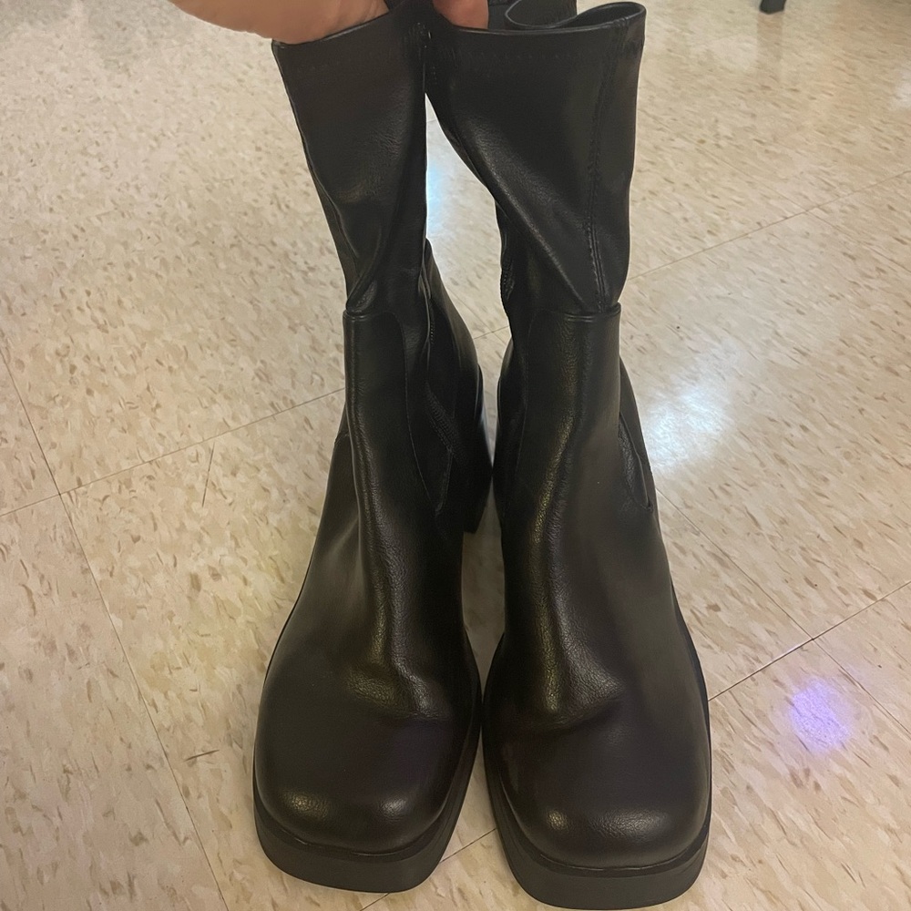 ASOS Square Toe Black Boots